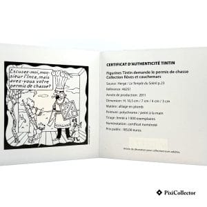 Certificat d’authenticité Pixi figurine Tintin Demande Permis de chasse (réf. 46251)