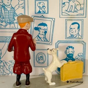 Pixi figurine Tintin en métal Tintin et Milou valise (réf. 4545) – vue de dos