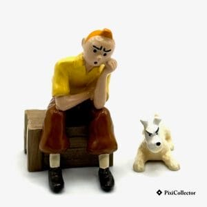 Pixi figurine Tintin en métal Tintin caisse (réf. 46904) – vue de face