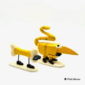 Le Minetcanthrope et son squelette - PixiCollector.com Pixi figurine Shadoks en métal Le Minetcanthrope et son squelette (réf. 82333) – vue de profil