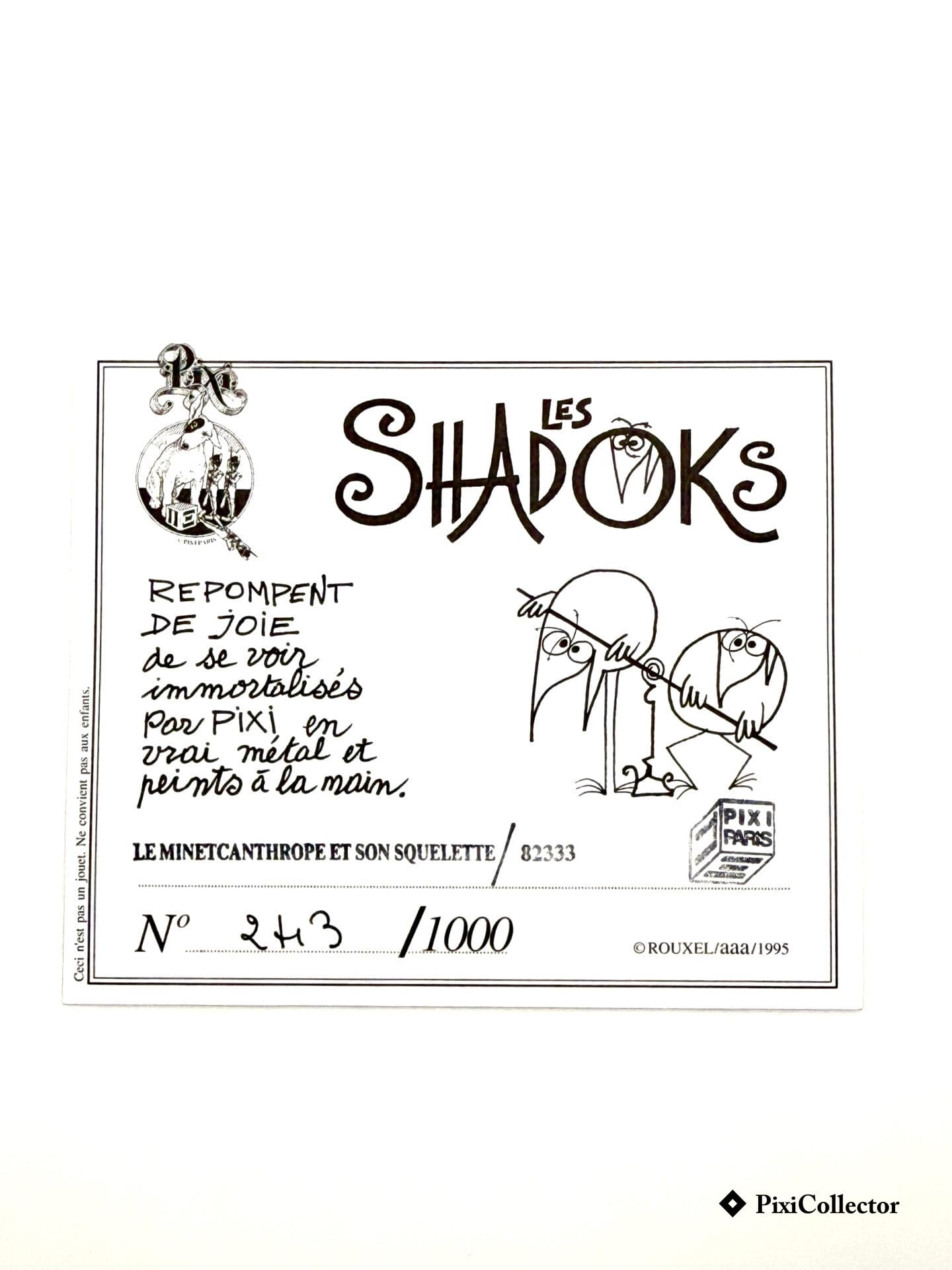 Certificat Le Minetcanthrope et son squelette - PixiCollector.com Certificat d’authenticité Pixi figurine Shadoks Le Minetcanthrope et son squelette (réf. 82333)