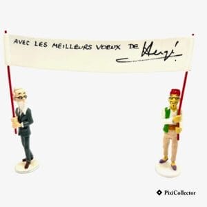 Pixi figurine Tintin Carte de Vœux 1972 en métal Halambique et Tcheng Li-Kin (réf. 5/46503) – vue de face