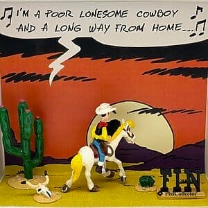 Figurine Pixi Lucky Luke en métal « Lucky Luke Image de Fin » (réf. 2200) – vue de face