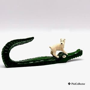 Figurine Pixi Tintin en métal « Milou sur le crocodile » (réf. 4553) – vue de face