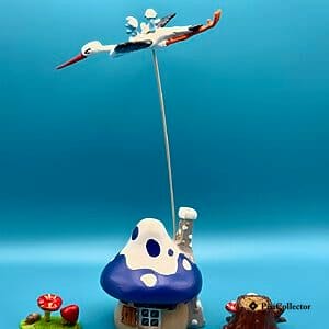 Figurine Pixi Schtroumpfs en métal « La maison à la cigogne » (réf. 35206), vue de face