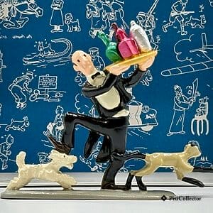 Figurine Pixi Tintin en métal « Nestor, Milou et le chat » (réf. 4519) – vue de face
