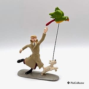 Figurine Pixi Tintin en métal « Tintin, Milou et le perroquet » (réf. 4533) – vue de face