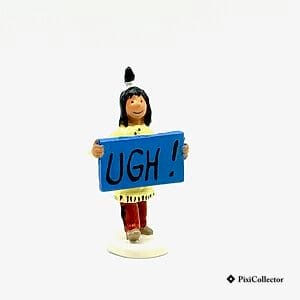 Figurine Pixi Tintin Carte de Vœux 1972 en métal « Poapoose "UGH" » (réf. 3/46986), vue de profil