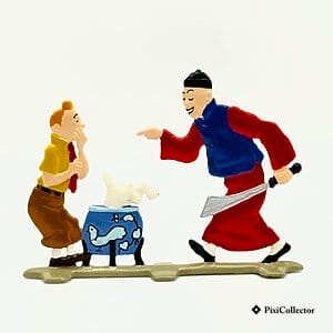 Plat d’étain Pixi Tintin «Tintin, Milou et Didi» (réf. 2400) – vue de face