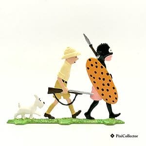 Plat d’étain Pixi Tintin «Tintin et le guerrier» (réf. 2401) – vue de face